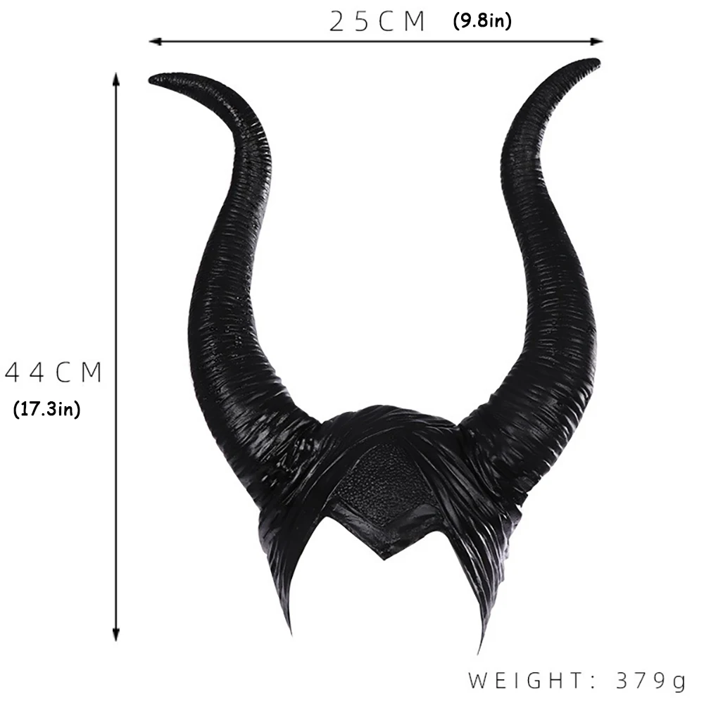 Maleficent Movie Accurate Halloween Cosplay Mask - Dark Horned Headpiece with Detachable Crown for Costume Parties