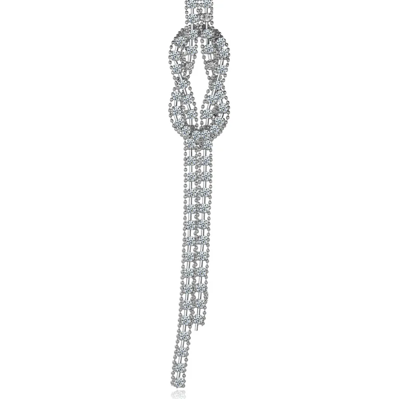 

Versatile hollowed-out long decorative necklace, women's sweater chain, national artificial crystal autumn and winter