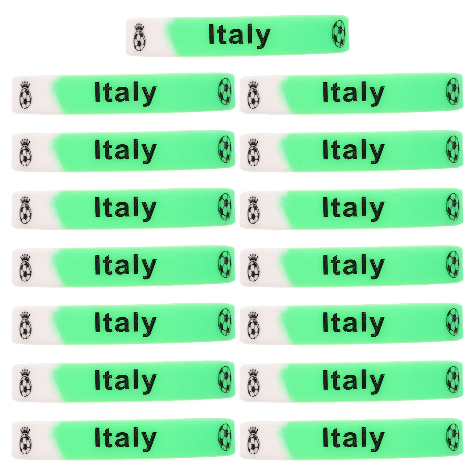 

15Pcs Italy Football Silicone Wristbands Comfortable Soccer Bracelets Sports Wristbands for Events Party Favors