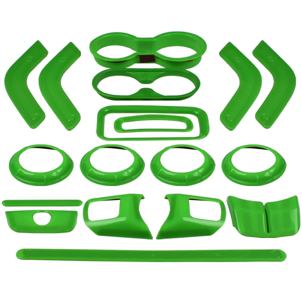 

Green Interior Decoration Cover Trim Kit For Jeep Wrangler JK 2011-2017 Accessories