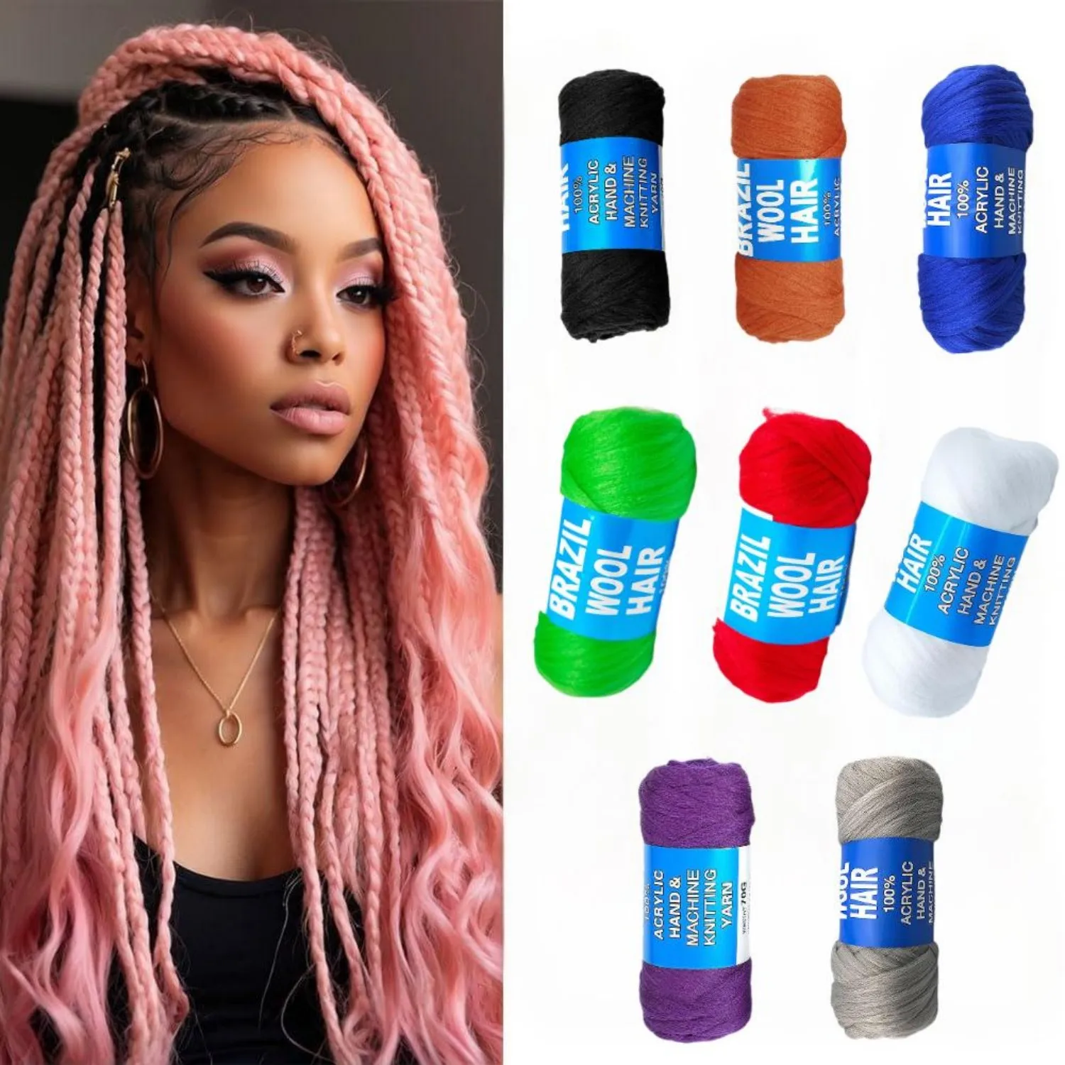 Braziliaans Wol Garen voor Senegalese Twist Box Vlechten Faux Locs Jumbo Vlechten Haar Vlechten Twist Wraps Synthetisch Haar Extensions