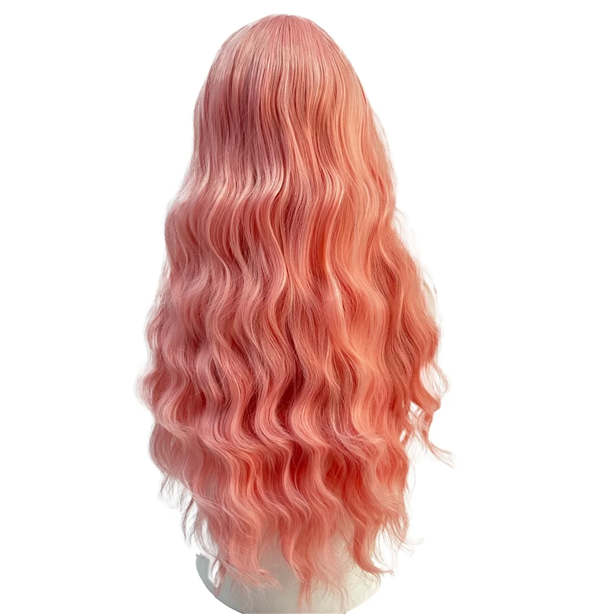 Pink Wigs Curly Wigs for Anime Cosplay Women Long Wigs with Bangs Pink for Party Wigs Halloween Party