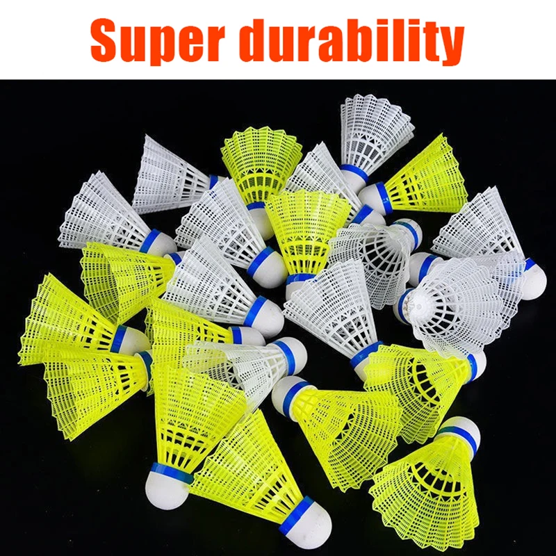 1pcs Reusable High Durability Nylon Badminton Student Badminton Balls Yellow/White Indoor Outdoor Training Sporting Accessories