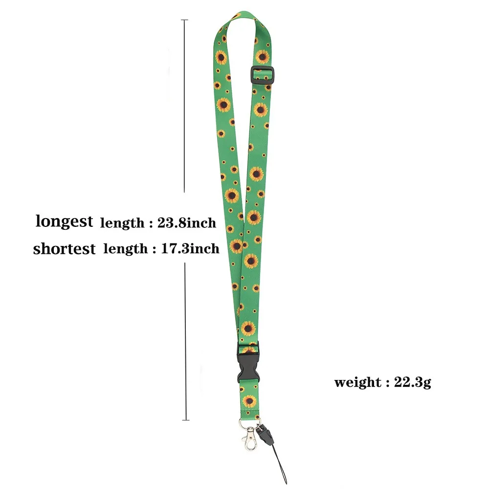 Aesthetically pleasing Daisy Sunflower Lanyard Colorful Plastic/Polyester Key Chain Key Holder ID Card