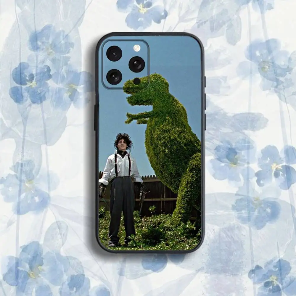 Чехол для телефона E-Edward S-Scissorhands для iPhone 17,16,15,14,13,12,Pro,Max,Plus,E,SE4,Air,Mini Black Soft Box