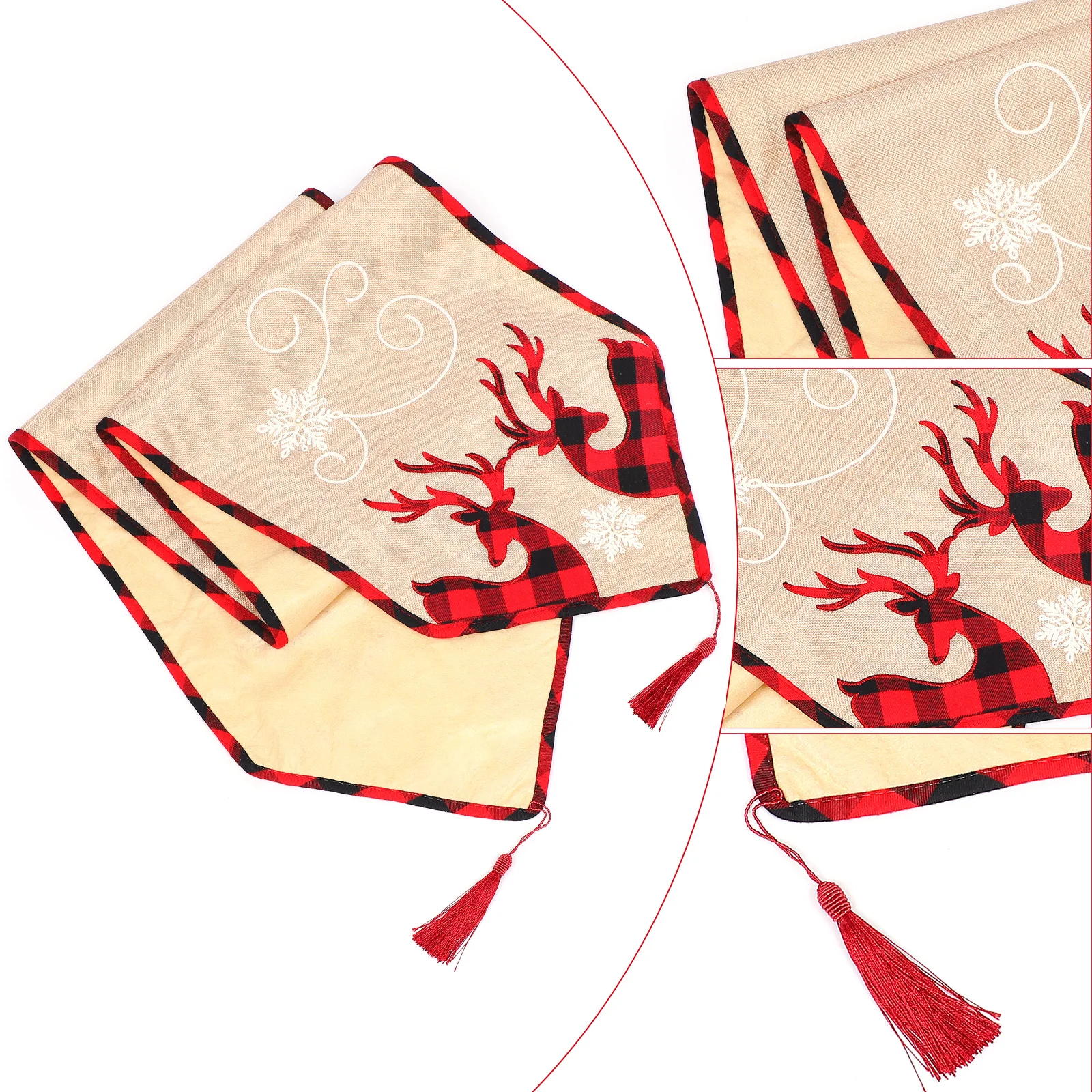 

Christmas Table Runner Machine Washable Tablecloth for Home Banquet Holiday Decoration Festive Table Cover