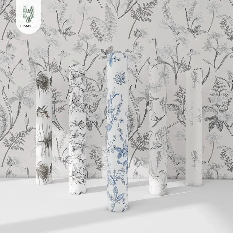 

Retro Sketch Wallpaper, Self-adhesive Bedroom Background Wall, Chinese Sticker, Thickened Waterproof Wallpaper