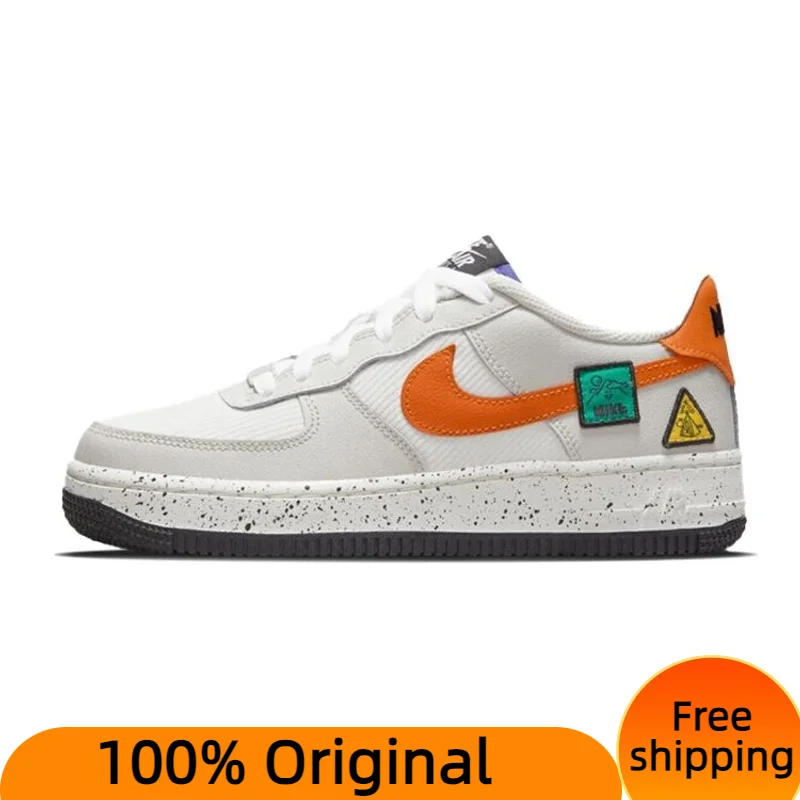 

Nike Air Force 1 Low Light Bone Sail Starfish Orange GS Sneakers shoes With Original Box