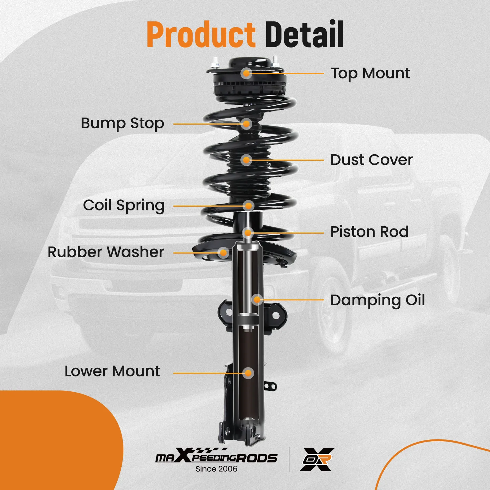 Quick Complete Front Strut Spring Assembly For Dodge Grand Caravan 2011-2018