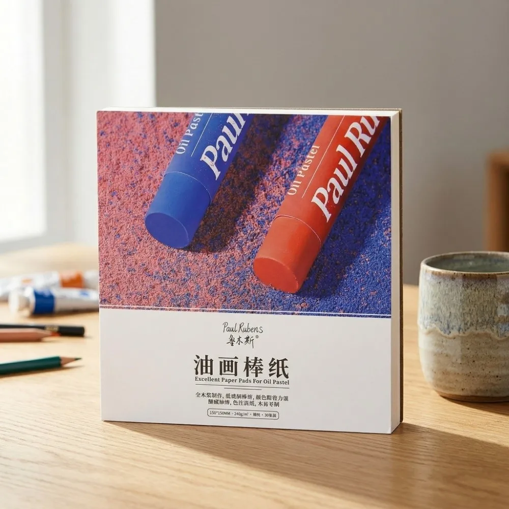 30 Blatt Ölpastellpapier aus reinem Holzzellstoff, A5, glänzende Oberfläche, Öl-Pastellblock, starke Haftung, Skizzenbuch für Nass- und Trockenmedien – Detail 6