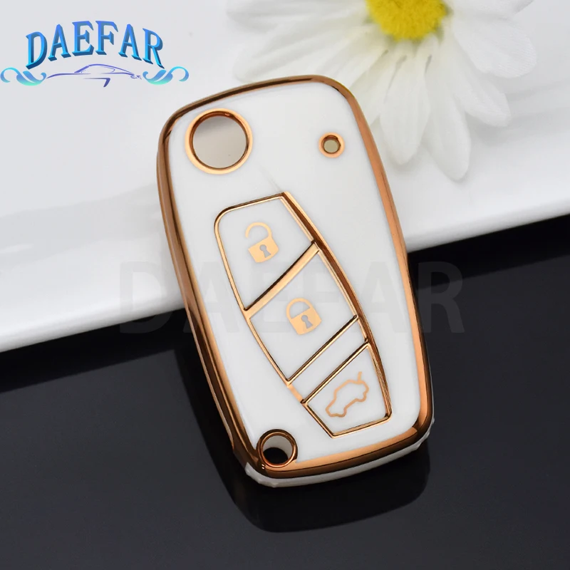 NEW TPU Car Key Case Cover For Fiat Panda Stilo Punto Doblo Grande Bravo 500 Ducato Minibus Folding Key Shell Accessories