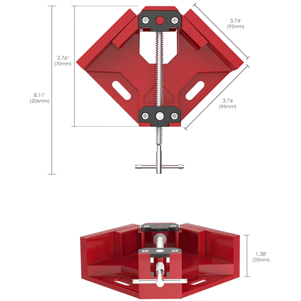 

Right Angle Clamp 90 Degree T Shaped Woodworking Multi Purpose Corner Fixture Aluminum Durable Anti Slip Adjustable For Welding