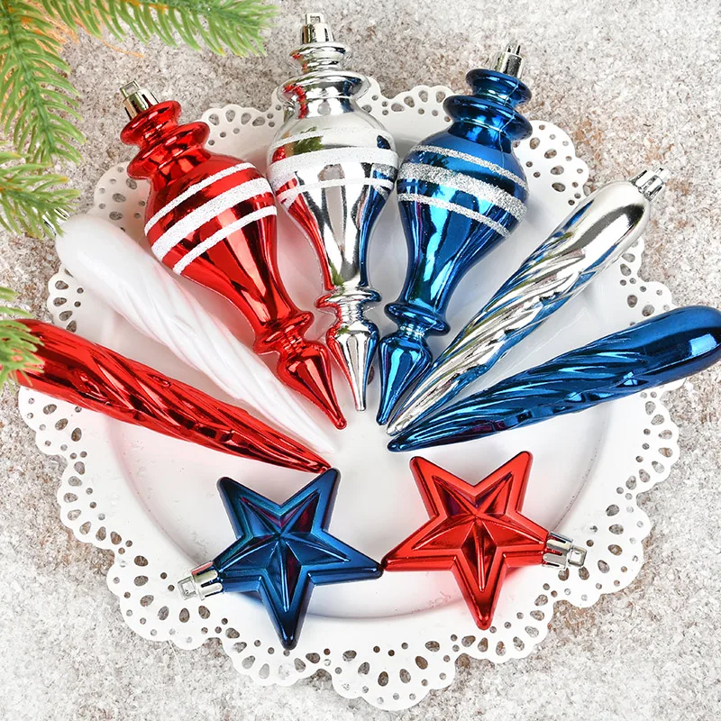 

Высококачественные разноцветные украшения для елки в виде тыквы, ледяных полосок, снежинок и пятиконечных звезд, подвески для праздничного декора