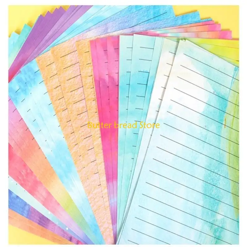 W89C Vintage Paper Stationery Set 50 Letter Paper Lined 50 Envelopes 60 Seal Label