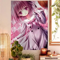 Sweet Little Loli Anime Silk Art Hanging Bohemian Tapestry Hanging Tarot Hippie Wall Rugs Dorm Japanese Tapestry