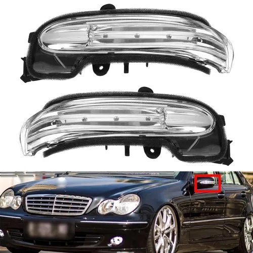 Imagen 2 del producto Para Mercedes Benz Clase C W203 C230 C240 C32 2004 2005 2006 2007 4 puertas LED espejo indicador de señal de giro lámpara lateral