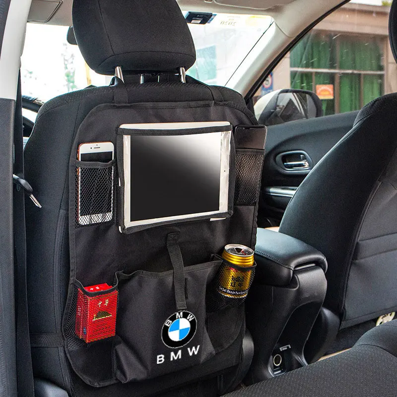 

Car Stowing Tidying Pocket Seat Back Storage Bag Large capacity Sticker For BMW M x5 e70 e91 f11 f30 f31 f10 x3 f25 e30 e46
