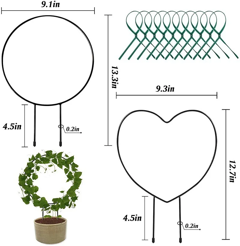 Plant climbing frame, love round bracket creative flower stand climbing vine flower stand gardening