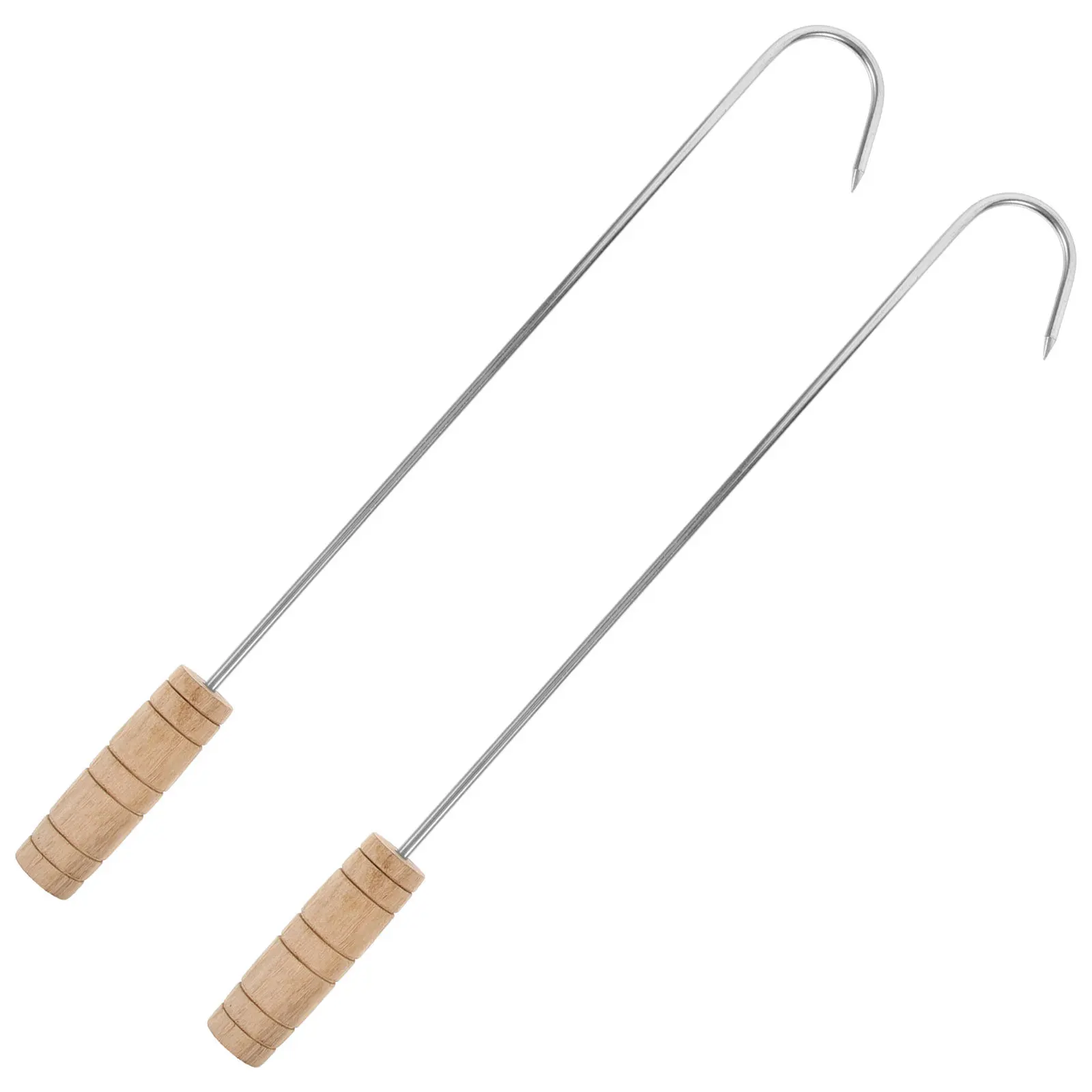 2 قطعة مقبض الفولاذ المقاوم للصدأ السنانير الصلب المعادن التمهيد مجتذب للمطبخ اللحوم السنانير كاوبوي التمهيد مجتذب أداة #5