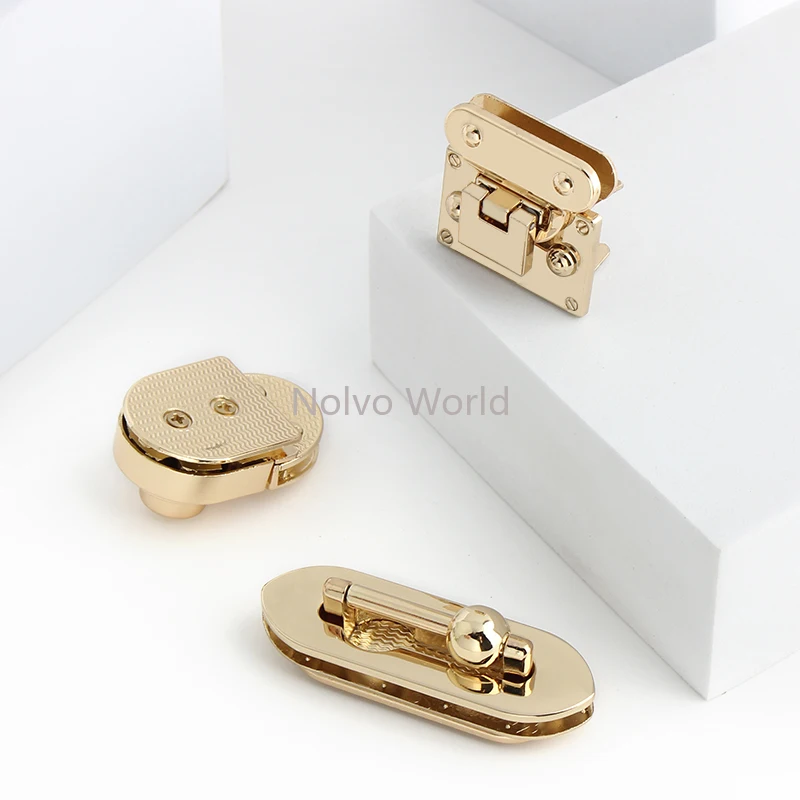 Silver/Gold Flower/Butterfly/Oval Shape Various Designs Shiny Twist Lock For Clutches Bags Purse Press Push Locks Accessories