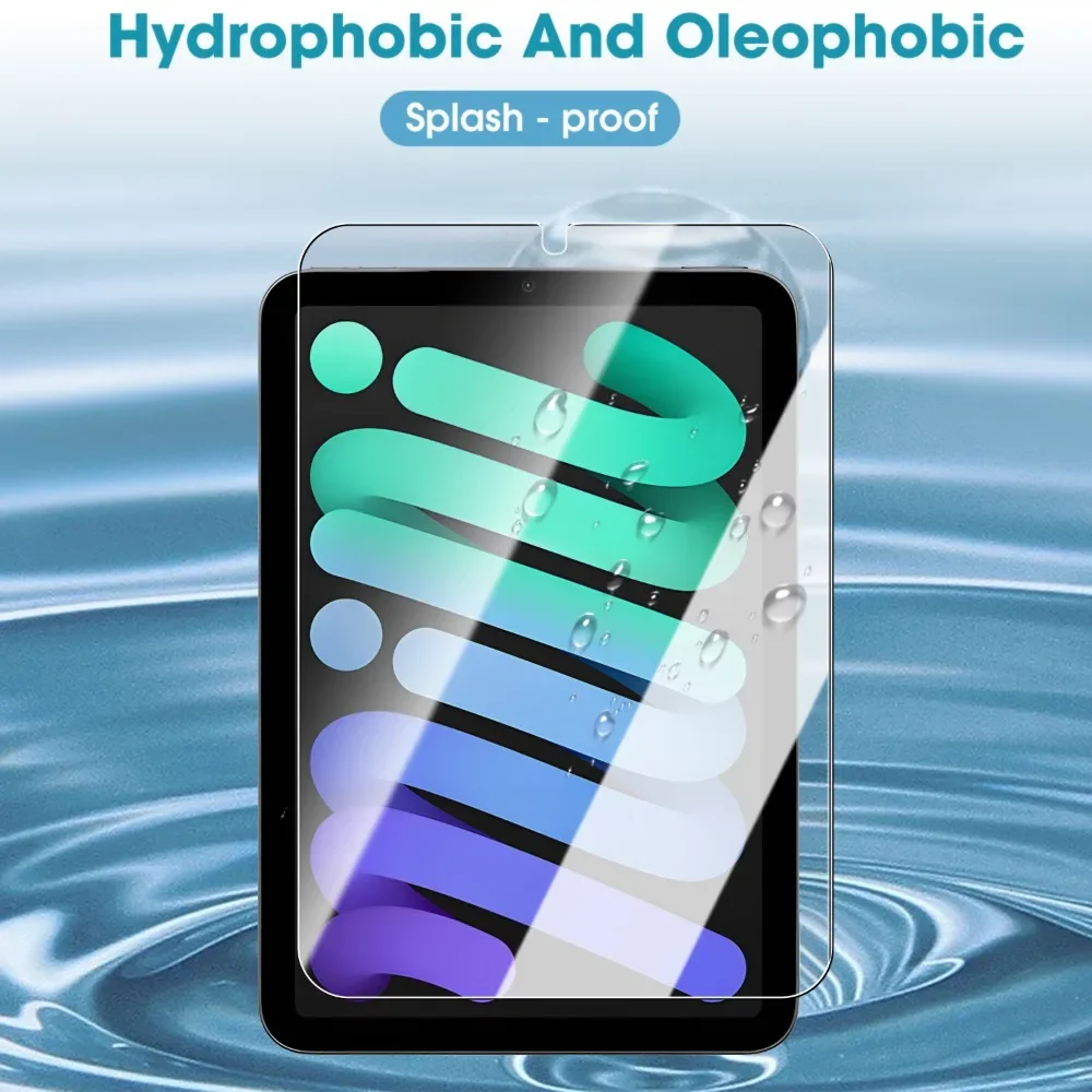 2/1 قطعة واقي شاشة من الزجاج المقسى سهل التركيب لجهاز IPad Mini 7 6 طبقة إزالة الغبار لجهاز IPad Mini7 Mini6 HD مضاد للبصمة