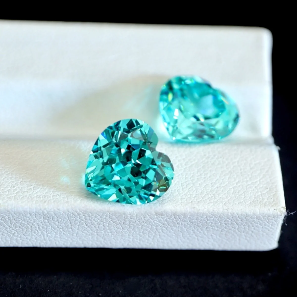 8x8mm Heart Shape Faceted Paraiba Tourmaline Heart Shaped Cut Ice Blue Tourmaline Gem 2