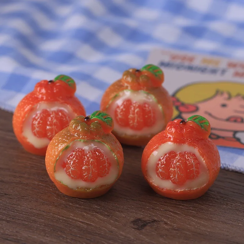 3pcs Mini Ponkan Orange Model Miniature Fruit Orange Replica Craft Accessory Handmade DIY Desktop Decoration Home Decor