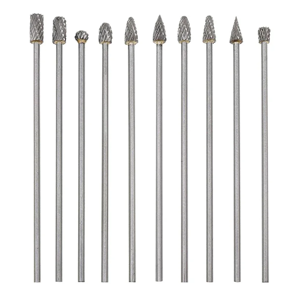 1 Máy Tính Dài Thêm Xoay Tiếng Sột Soạt Các Tập Tin Burr Hợp Kim Vonfram Khắc Xay Cắt Mũi Khoan Đôi Cắt Sáo Cho Kim Loại Wook 3*6*100Mm