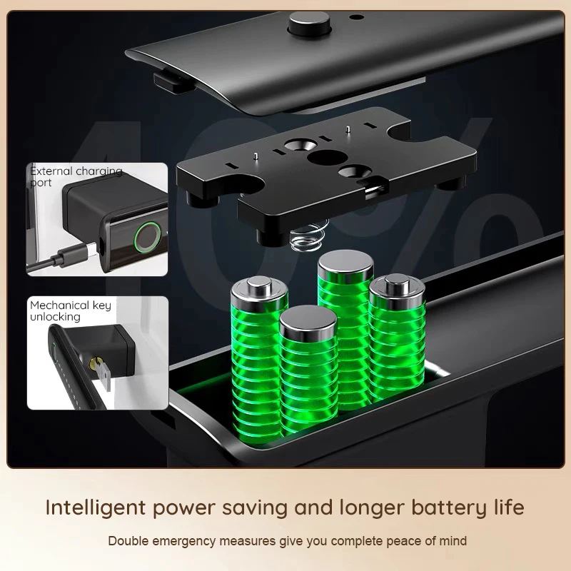 Biometric Fingerprint Bedroom Pull Push Lever Electric Gate Digital Keyless for Hotels Room Door Ttlock Handle Key Smart Lock