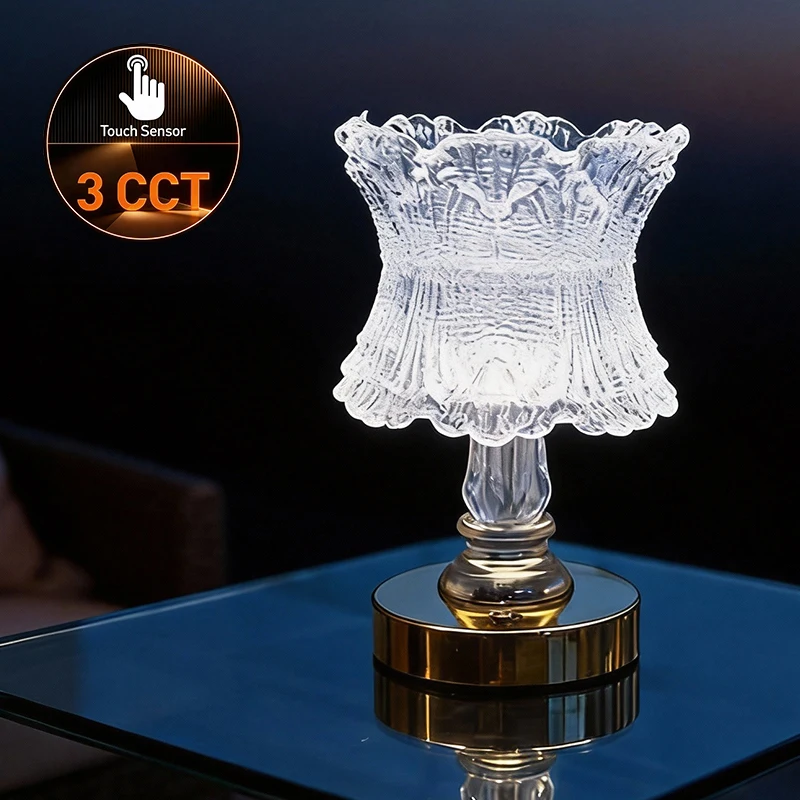 

Перезаряжаемая светодиодная настольная лампа с регулируемой яркостью и 3 режимами цветовой температуры, подходит для обеденных столов, прихожих, коридоров и создания атмосферы.