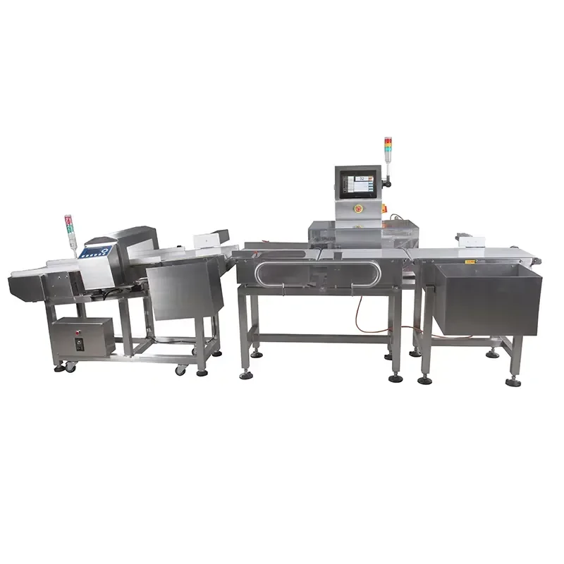 High Quality and Accuracy Food Industrial Using Automatic Belt Conveyor Metal Detector Checkweigher Combo System