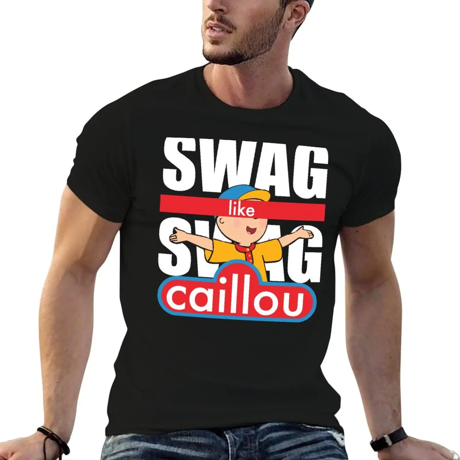 Camiseta Swag Swag Like Caillou para homem, camisetas gráficas vintage de algodão, camiseta 100% masculina