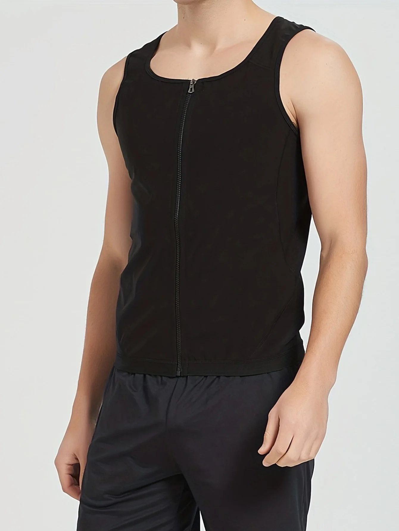 1pcs Sauna Sweat Suits Shirt Vest Waist Trainer for Men Compression Workout Shapewear Excersize Gym Clothes Working Out image 4