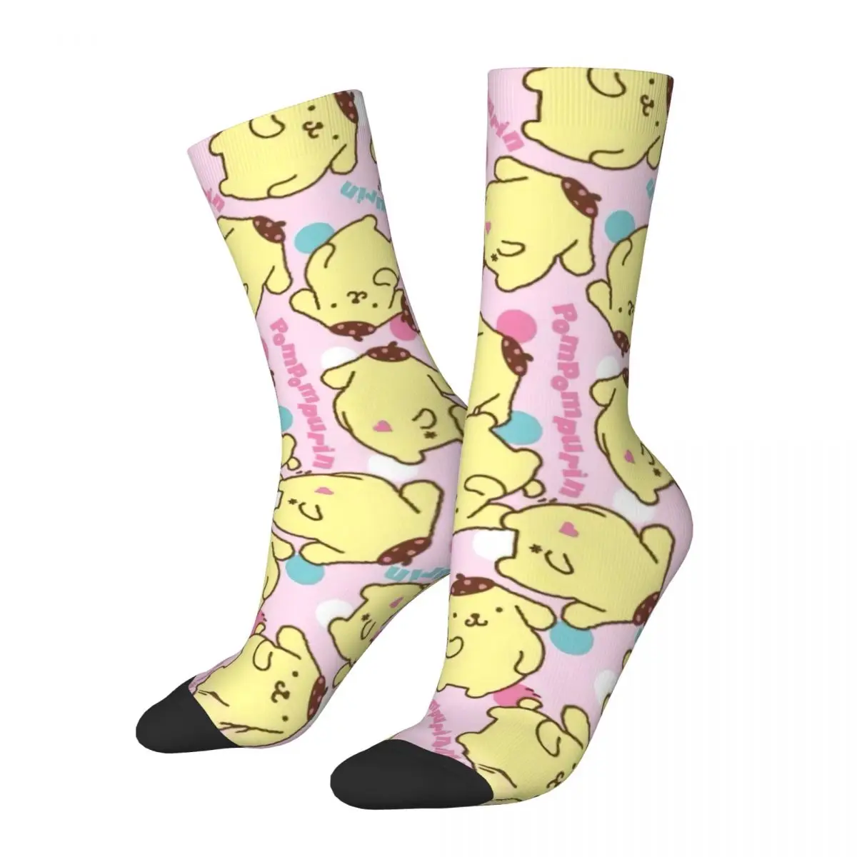 

Pom Pom Purin Pattern Socks Men's Women's Polyester Casual Dog Cartoon Socks Harajuku Spring Summer Autumn Winter Socks Gift