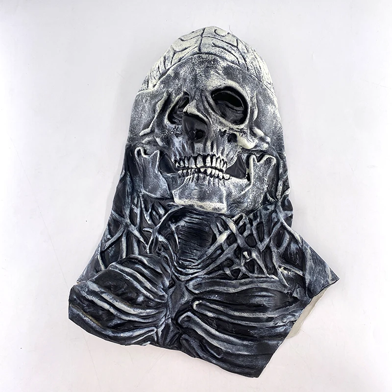 Gruseliges blutiges Gehirn Vollkopfmaske Latex Gruseliges Halloween-Party-Kostüm Totenkopf-Maske Party Cosplay Horror Blutige Requisiten Erwachsenenkostüm – Detail 15