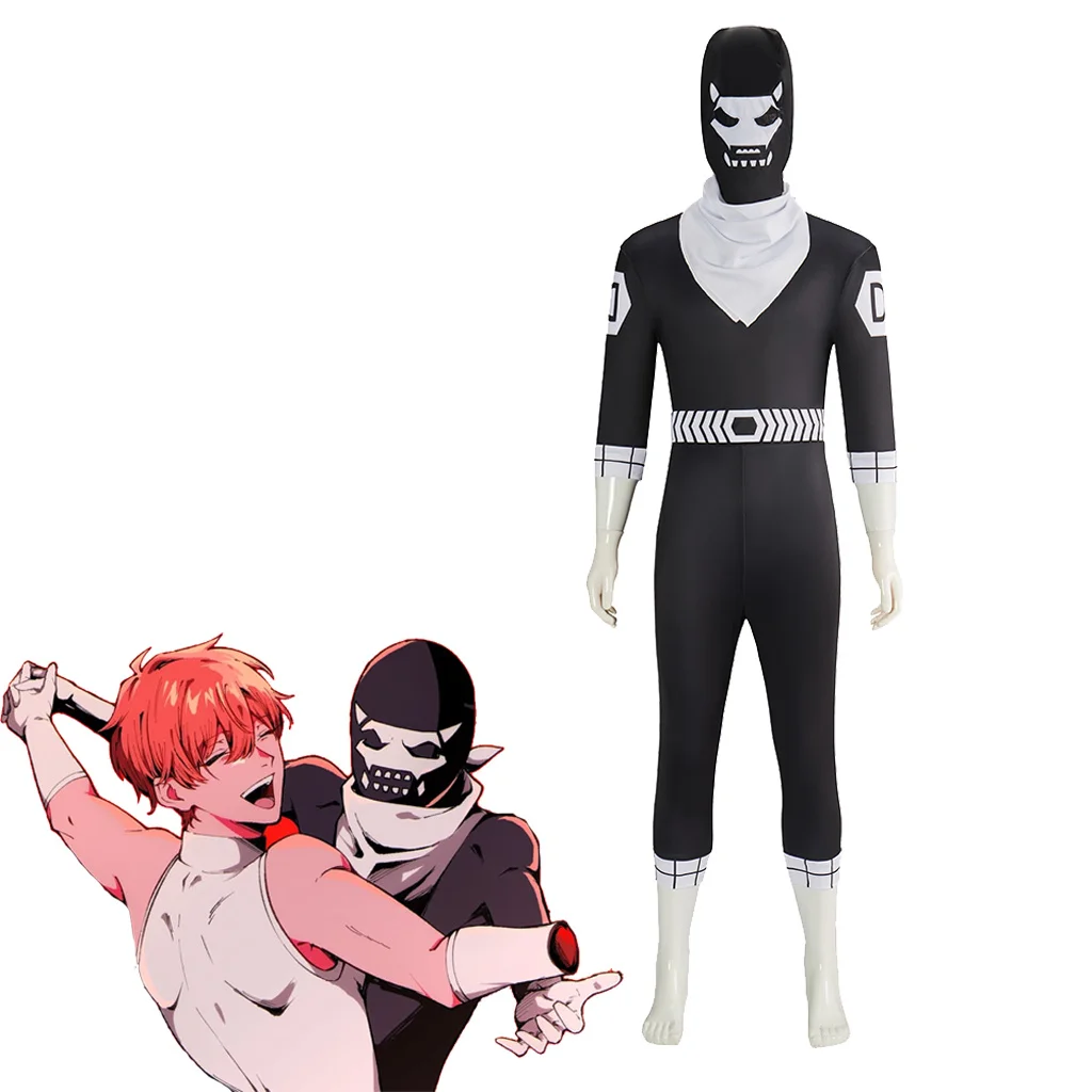 

Ranger Reject Sentai Daishikkaku Hibiki Sakurama Cosplay Costume Black Jumpsuit With Hood Set Halloween Combat Costumes