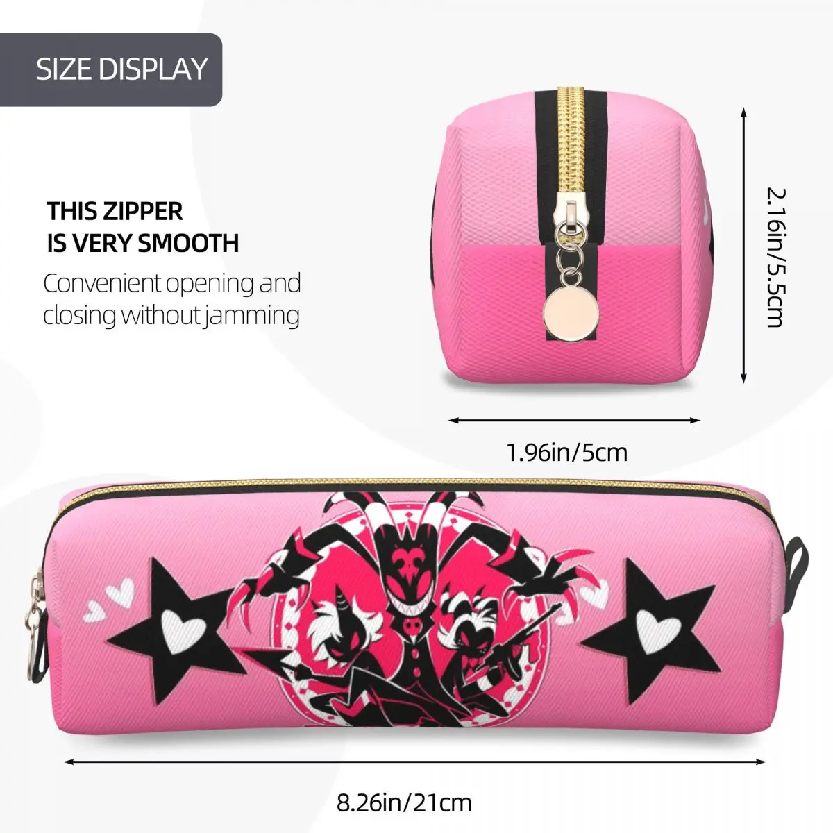 الإبداعية لونا أنيمي مقلمة Helluva Boss Merch صندوق القلم أكياس أطفال سعة كبيرة الطلاب الهدايا المدرسية pencelcases