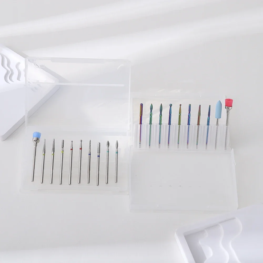 10Pcs/Box Colorful Nail Drill Accessories & Bits Professional Grinding Head Nails Polish Removal and Polishing Nail Art Tools