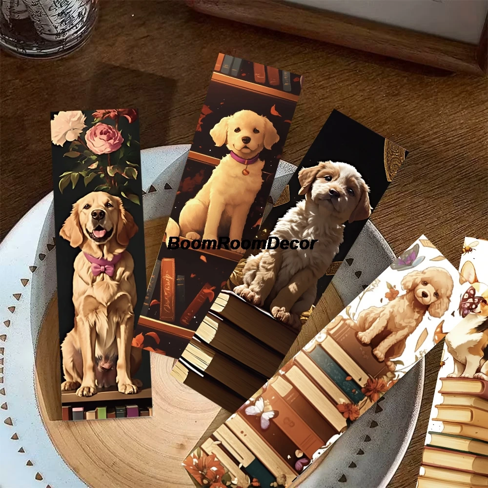 30PCS Dog Reading Bookmark Harajuku Reading Books Laptop Luggage Cafe Streetwear Skateboard Coffee Bar Art Picture Wall Painting
