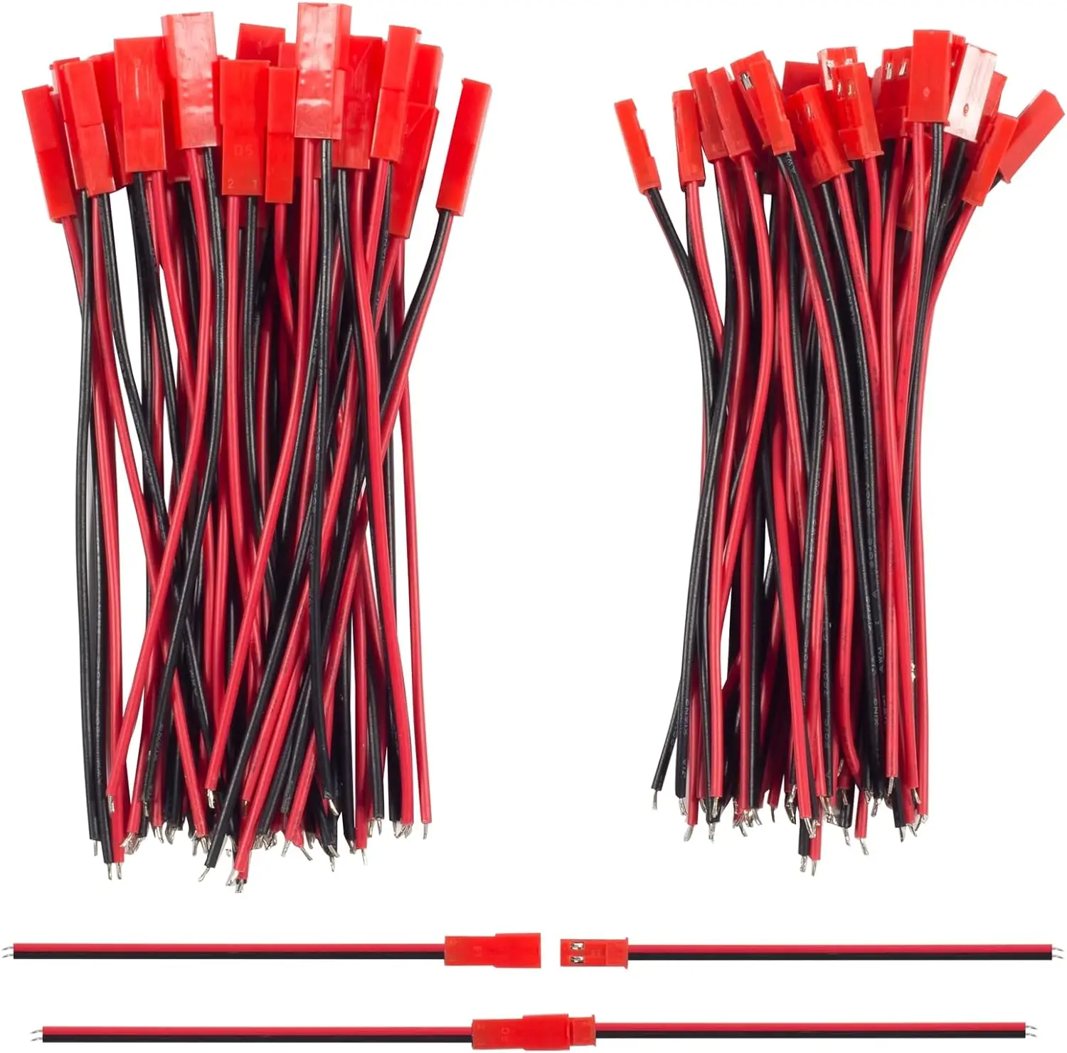 10 par 22 AWG JST Wtyczka Złącze 2-pinowe męskie żeńskie Wtyczka Kabel Przewód do lampy LED Listwa RC Zabawki Adapter akumulatora 10 cm