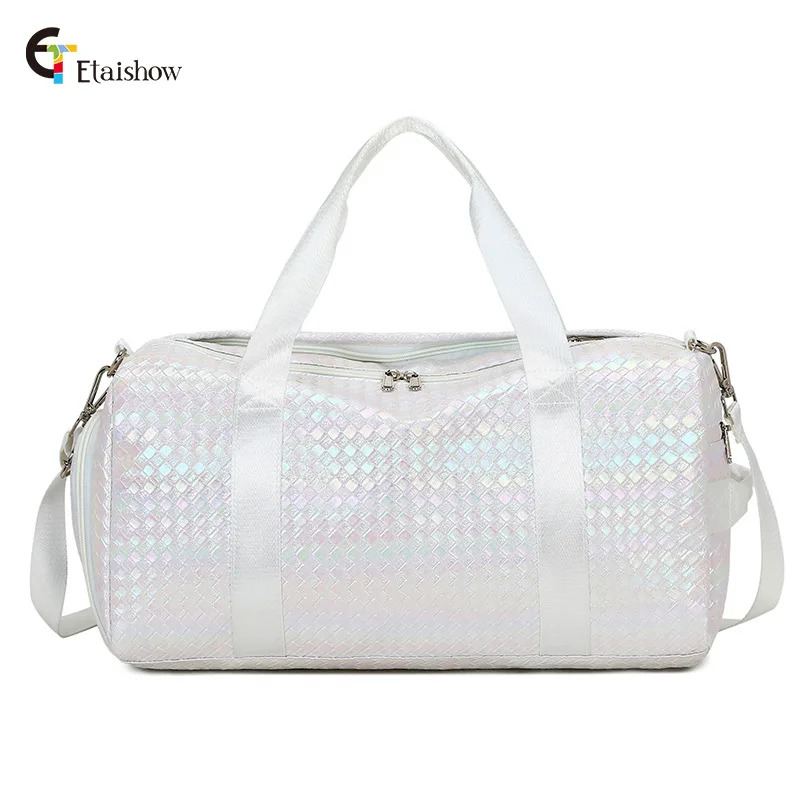 2022 New Travel Bag Women's Large-Capacity Gradient Diamond Plaid Yoga Fitness Bag Leisure Travel One-Shoulder Diagonal Bag