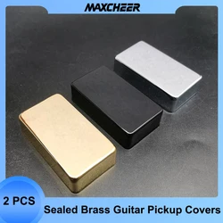 2Pcs Sealed Brass 70*39mm Pickup Covers /Lid/Shell/Top for Electric Guitar/Metal Guitar Humbucker Covers Gold/Chrome