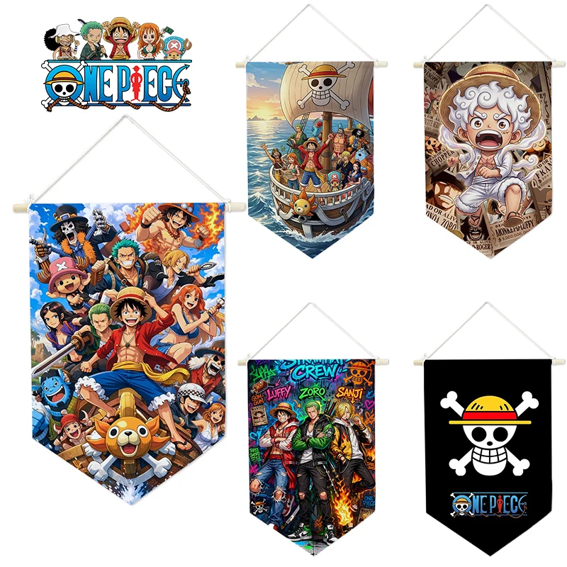 

45x30cm One Piece Anime Flag Luffy Zoro Polyester Cartoon Party Pirate Ship Flag Sign Home Decor Birthday Party Decoration Gift
