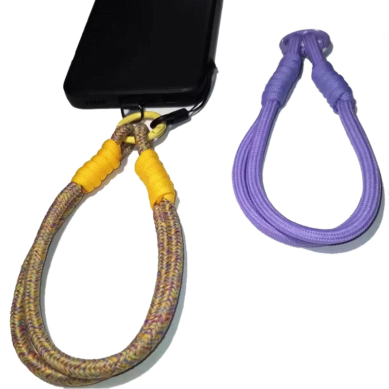 الإبداعية الهاتف الحبل لطيف المنسوجة شريط للرسغ متعدد الوظائف الأمن معصمه سماعة مكافحة خسر حبل قصير سلسلة المفاتيح المحمولة