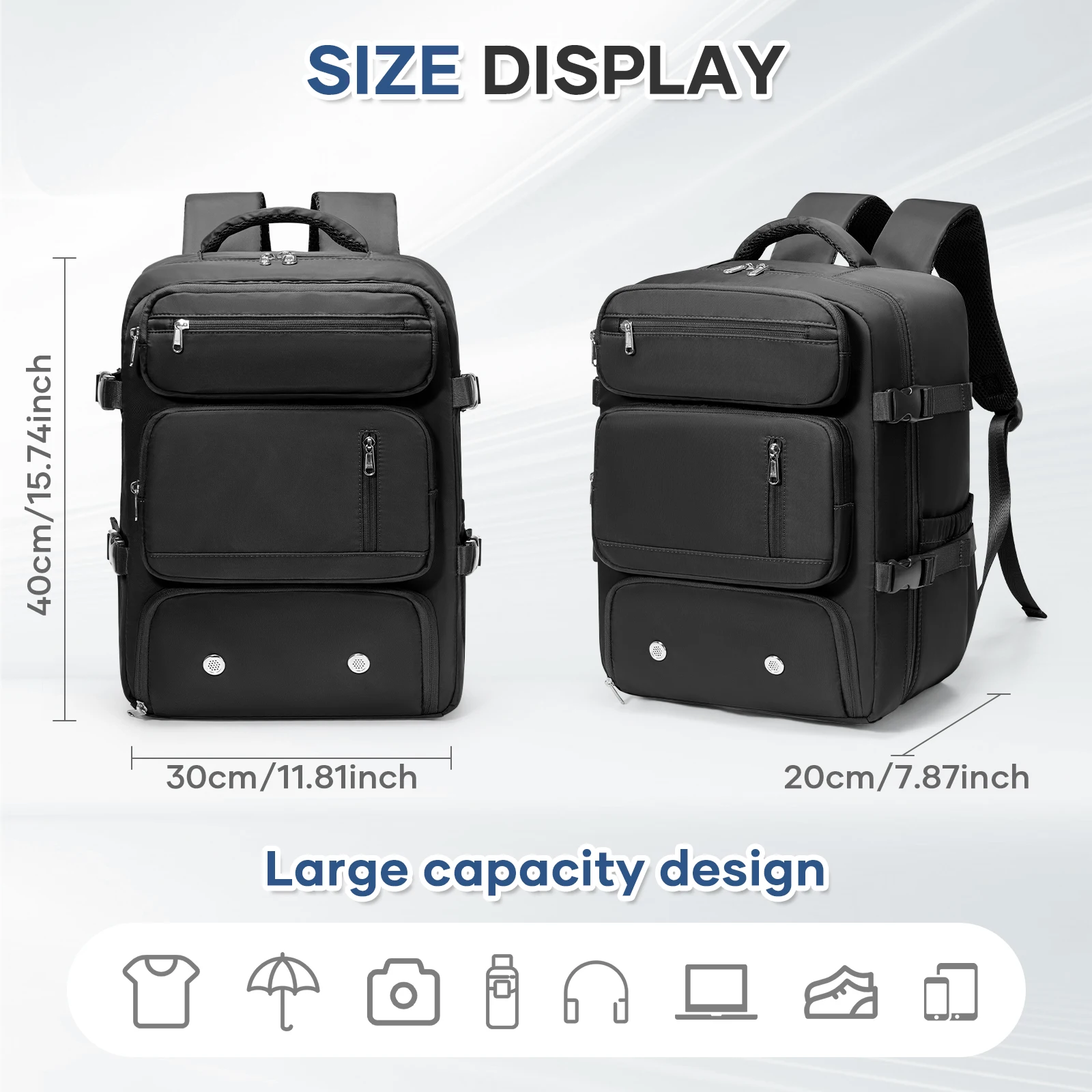 Travel Backpack Airplane Cabin Bag Ryanair Backpack 40x20x25 Luggage Laptop Bag Anti-Theft Men Women's Bag for Sports Trekking