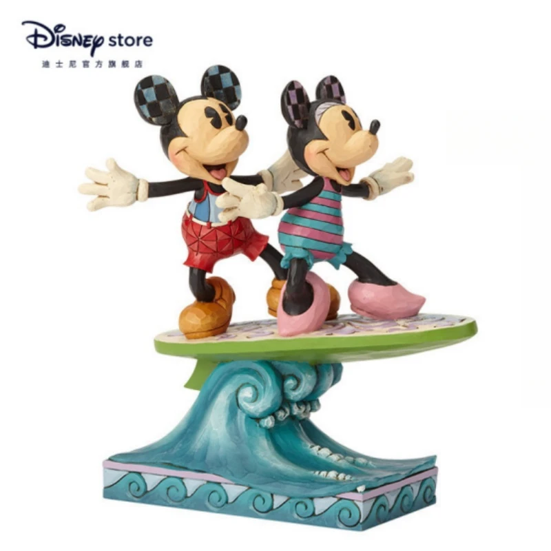 Disney Official Classic Cartoon Characters Surfing Mickey Minnie Ornaments Molded Toys For Boys And Girls Day Gift