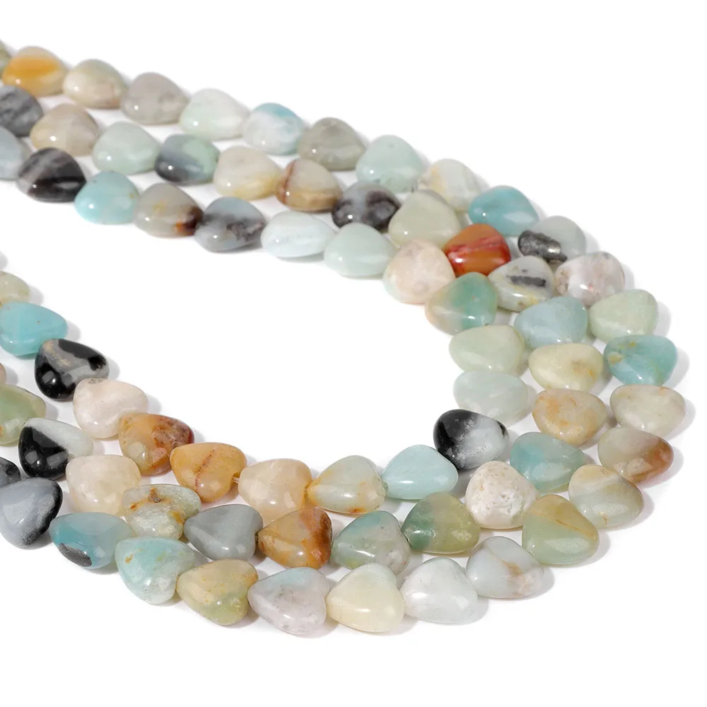 Heart Shape Natural Gem Stone Beads Quartz Jades Jaspers Bead 10mm For DIY Handmade Necklace Bracelet Earring Making Wholesale