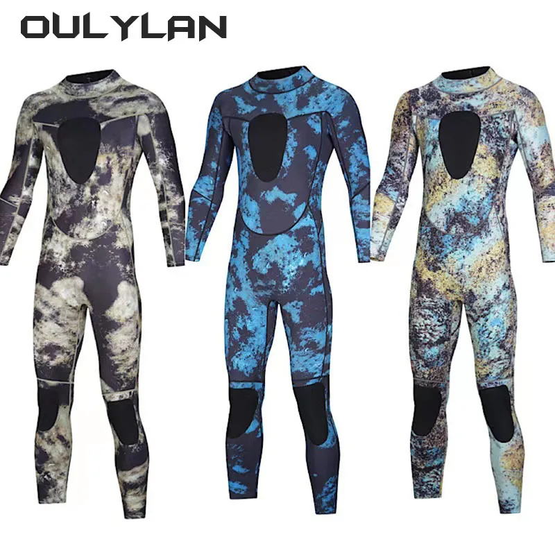 Oulylan Men Camouflage Wetsuit 3mm Neoprene Surfing Scuba Diving Snorkeling Swimming Body Suit Wetsuit Surf Kitesurf Equipment