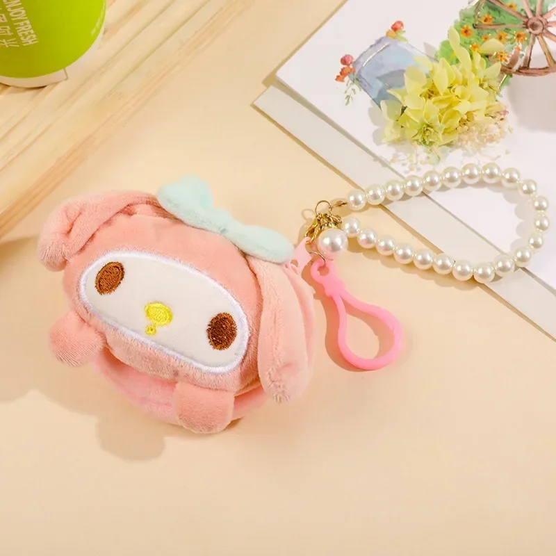 Cinnamoroll Kuromi Anime Kawaii Sanrio Ins Borsa creativa in peluche Simpatico cartone animato My Melody Doll Portachiavi Ciondolo Regali per bambini