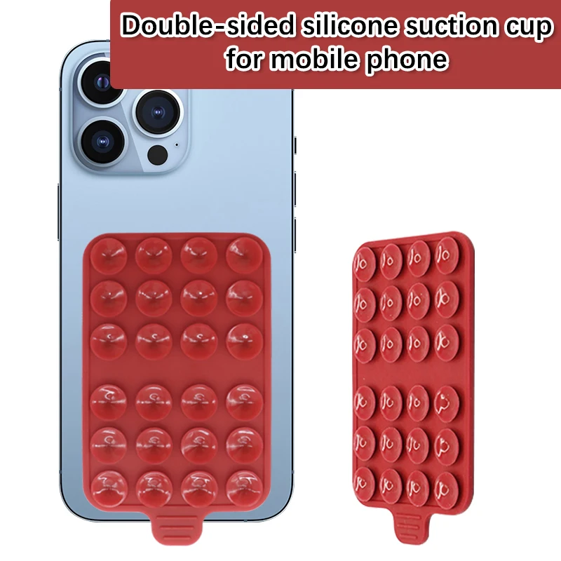 Double Side Silicone Suction Pad For Mobile Phone Fixture Suction Cup Backed Adhesive Silicone Rubber Sucker Pad For Fixed Pad